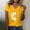 Yellow, variant on Graphic Tees for Women Casual Short Sleeve Round Neck Tee for Everyday Wear with Print Design in Breathable Comfort Green L