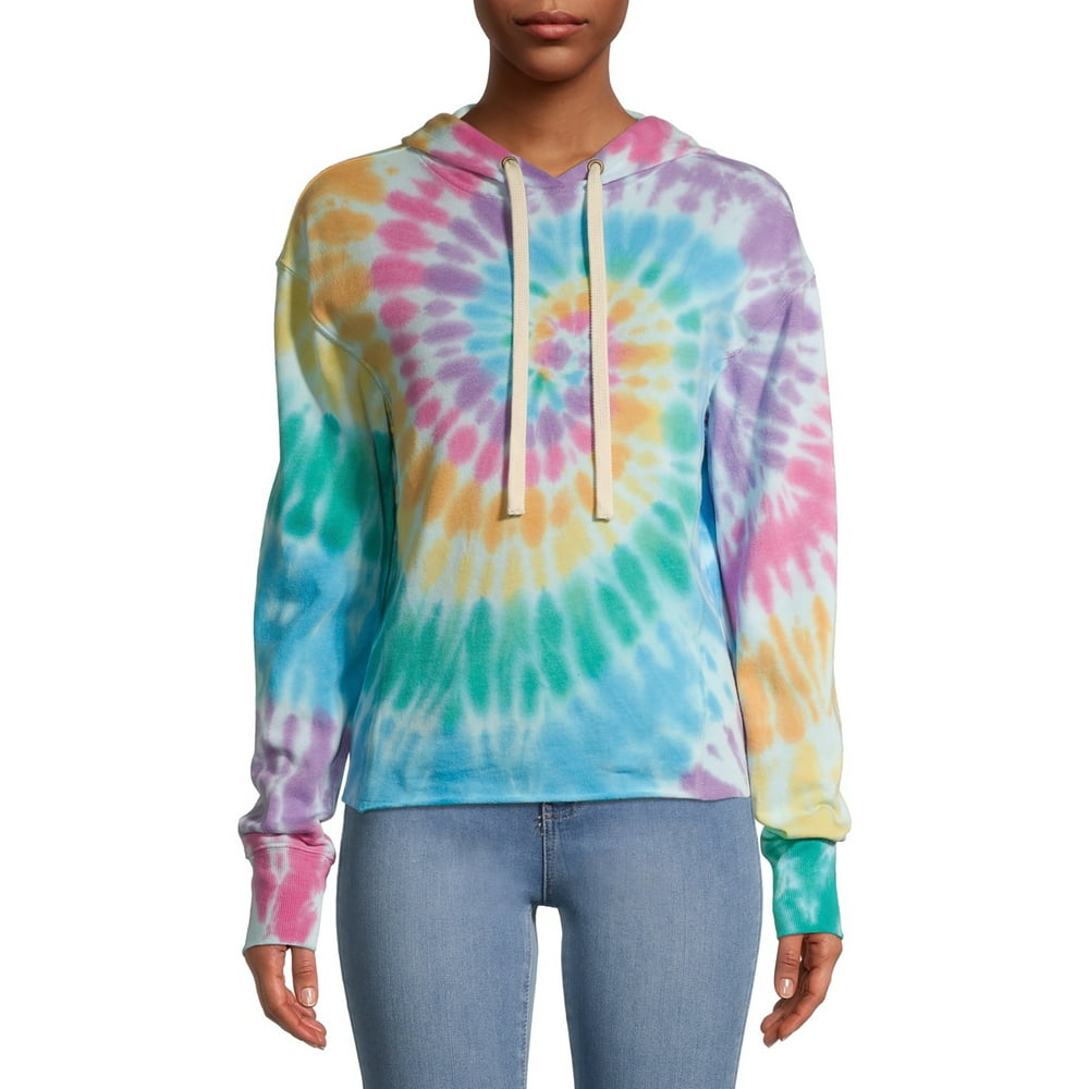 No Boundaries - No Boundaries Juniors' Tie-Dye Hoodie with Long Sleeves ...