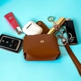 thumbnail image 2 of Chic Wristlet Purse Keychain with Turkish Eye Charm - Brown, 2 of 6