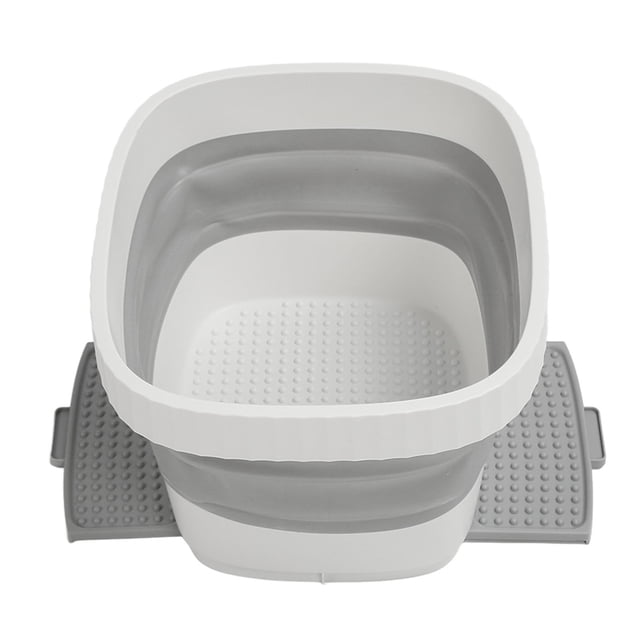 Foldable Foot Bath Soak Tub With Massage Function, Portable Collapsible Basin For Soaking Feet, Travel Friendly With Lid