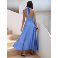 thumbnail image 6 of Women'S Maxi Summer Dresses Halter High Waist Corset Dresses for Women Casual Dress for Vacation Blue S, 6 of 9