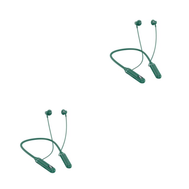 Bearachild ABS auricular cuello colgante impermeable reemplazo inalámbrico digital deporte juego auriculares regalo de cumpleaños verde oscuro Verde oscuro 2Conjunto
