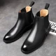 thumbnail image 4 of Botas de cuero genuino para Hombre, Botas cortas Chelsea de estilo británico a la moda para Hombre, Botas hasta el tobillo con plataforma informales, Botas de vestir para Hombre, 4 of 4
