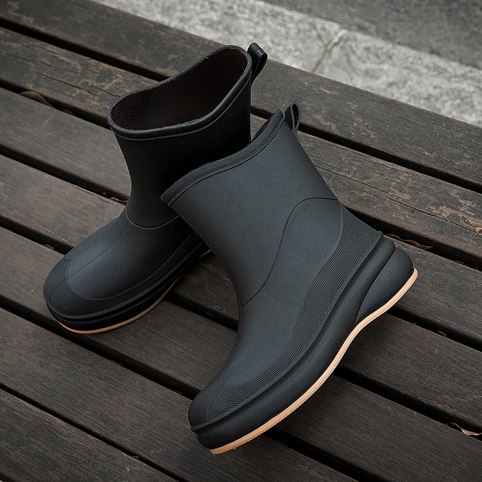 AUXDIQ Rain Shoes Women Men Mid-calf Boots Waterproof Rain Boots Outdoor Garden Shoes