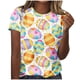 thumbnail image 1 of Camiseta de Manga Corta de Cuello Redondo Impresa con Luces Del Árbol de Navidad para Mujeres, 95% Poliéster 5% Elastano Top Casual para Uso Diario, Fiesta Y Vacaciones, 1 of 3