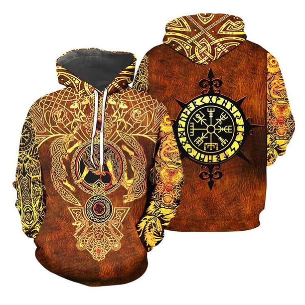 Viking Warrior Cosplay disfraz tatuaje nuevo pulóver chándal Casual colorido estampado 3D cremallera/Sudadera con capucha/sudadera/chaqueta/Unisex13S Deng Xun unisex
