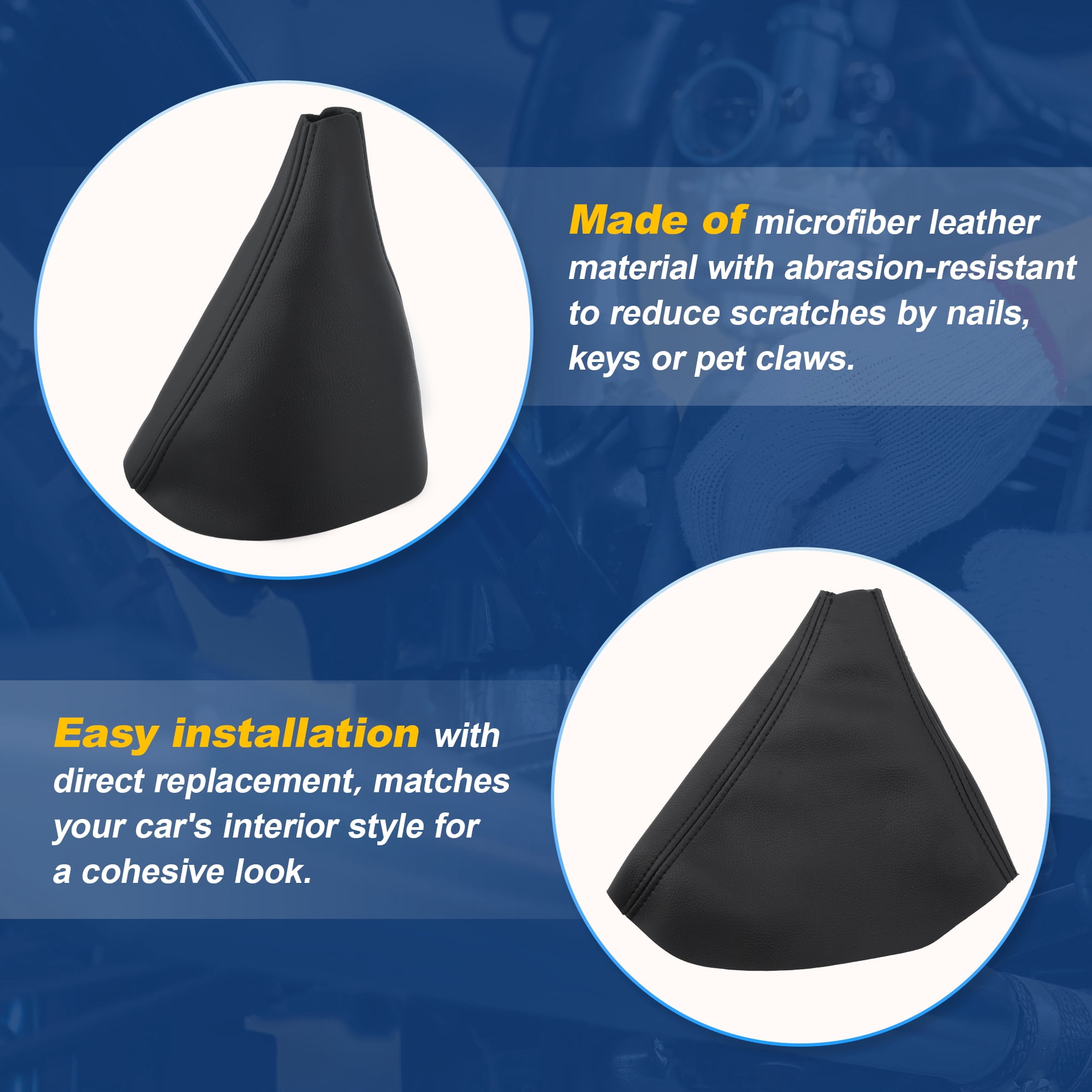 Unique Bargains Shift Knob Dust Cover Shifter Boot for Hummer H3 2005-2011 Black