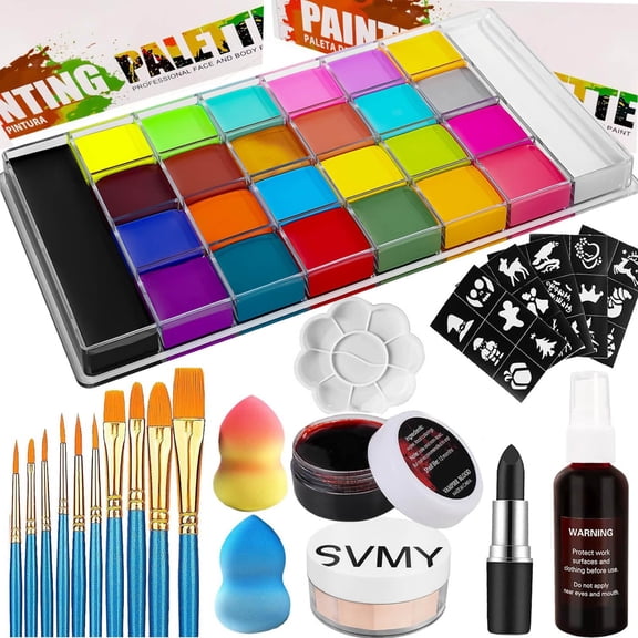 Kit de pintura corporal UNIFULL 26 colores a base de aceite con herramientas