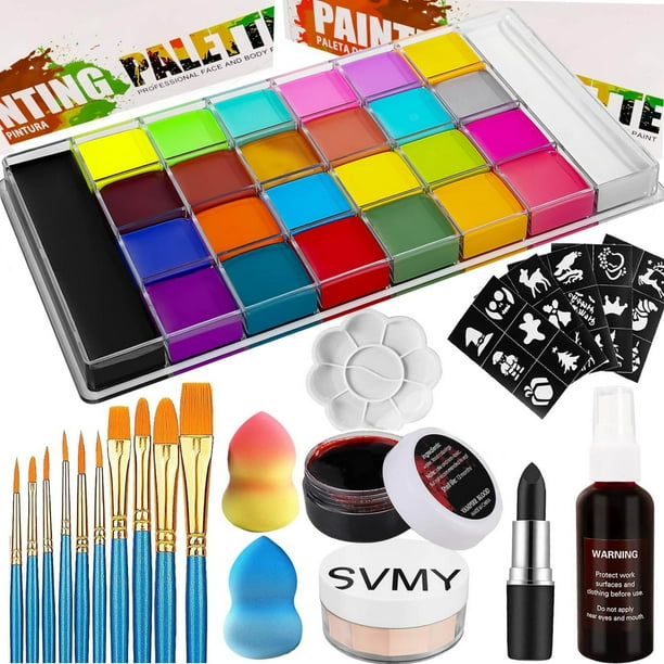 Kit de pintura corporal UNIFULL 26 colores a base de aceite con herramientas