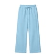 thumbnail image 4 of Sweat Pants for Womens Baeitkot Drawstring Elastic High Waist Side Line Wide Leg Athletic Trousers for Casual Gym Workout Daily Wear Light Blue L, 4 of 7