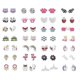 thumbnail image 1 of Juego de 28 pares de aretes hipoalergénicos para orejas sensibles de niñas con poste de acero inoxidable en colores vivos y múltiples estilos., 1 of 5