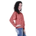 thumbnail image 5 of Moomaya Womens Button Down Top Solid Schiffli Cotton Full Sleeve Casual Summer Kurta Shirt, 5 of 8