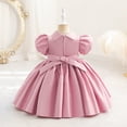 thumbnail image 4 of HAWEE Toddler Baby Girls Elegant Solid Color Flower Girl Dress Wedding Baptism Pageant Formal Dress Age 12M-6Years, 4 of 7