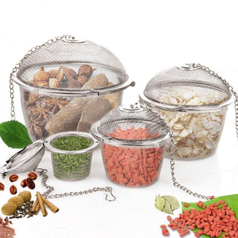 U.S. Kitchen Supply – 2-Pack Stainless Steel Tea Ball Strainers, 2.1" Fine Mesh Infusers For Loose Leaf Tea & Spices