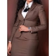 thumbnail image 5 of Womens Fashion Professional Long Sleeve Blazer and Pencil Skirt Suit Set for Office Business Dark Brown L, 5 of 7