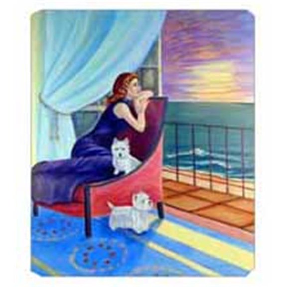 Carolines Treasures Lady with her Westie Mouse Pad- Hot Pad Or Trivet