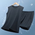 thumbnail image 5 of StSilkitty Men's 2 Piece Outfits Solid Color Sleeveless Crewneck Tank Tops and Shorts Set Summer Gym Running Tracksuits, 5 of 9