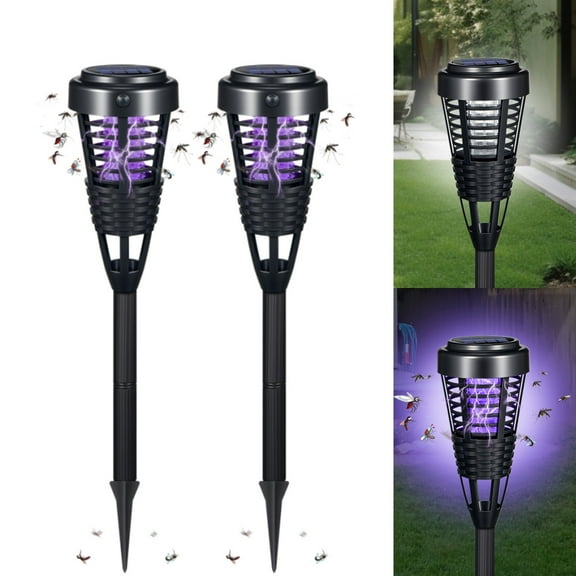 JahyShow Solar Bug Zapper, 2Pack Outdoor Waterproof Mosquito Repellent Outdoor Patio,Mosquito Trap Used to Repel Gnat Small Flying Insect,Solar Fly Zapper for Yard Garden, Mosquito Zapper