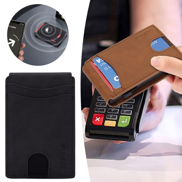 Tool Series Light Brown Microfiber Slim Card Holder For Men – Multifunctional Wallet With Anti Demagnetization ID Pocket For Daily Use Or