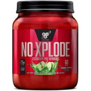 BSN N.O. Xplode Nitric Oxide Booster + Pre Workout Powder, Green Apple, 60 Servings