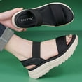 thumbnail image 5 of Gubotare Women's Walking Sandals Comfortable Air Cushion Platform Elastic Ankle Strap Open Toe Outdoor Summer Shoes (Black,Size 9), 5 of 9