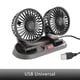 thumbnail image 1 of Ventilador de coche de doble cabeza ajustable USB | Ventilador portátil giratorio de 360° | Ajustes de 2 velocidades | Bajo nivel de ruido, alta eficiencia | Para uso en coche, hogar, exterior, RV, 1 of 2