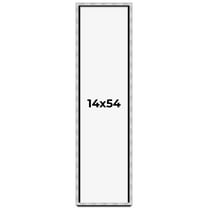 14x54 Frame Brushed Silver Solid Wood Picture Frame | 0.75 Inch Moulding Width | Rabbet Depth 0.75