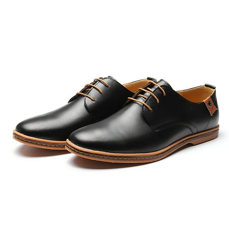 Meigar Mens Lace-up Faux Leather Oxford Derby Dress (Best Mens Dress Shoes For High Arches)