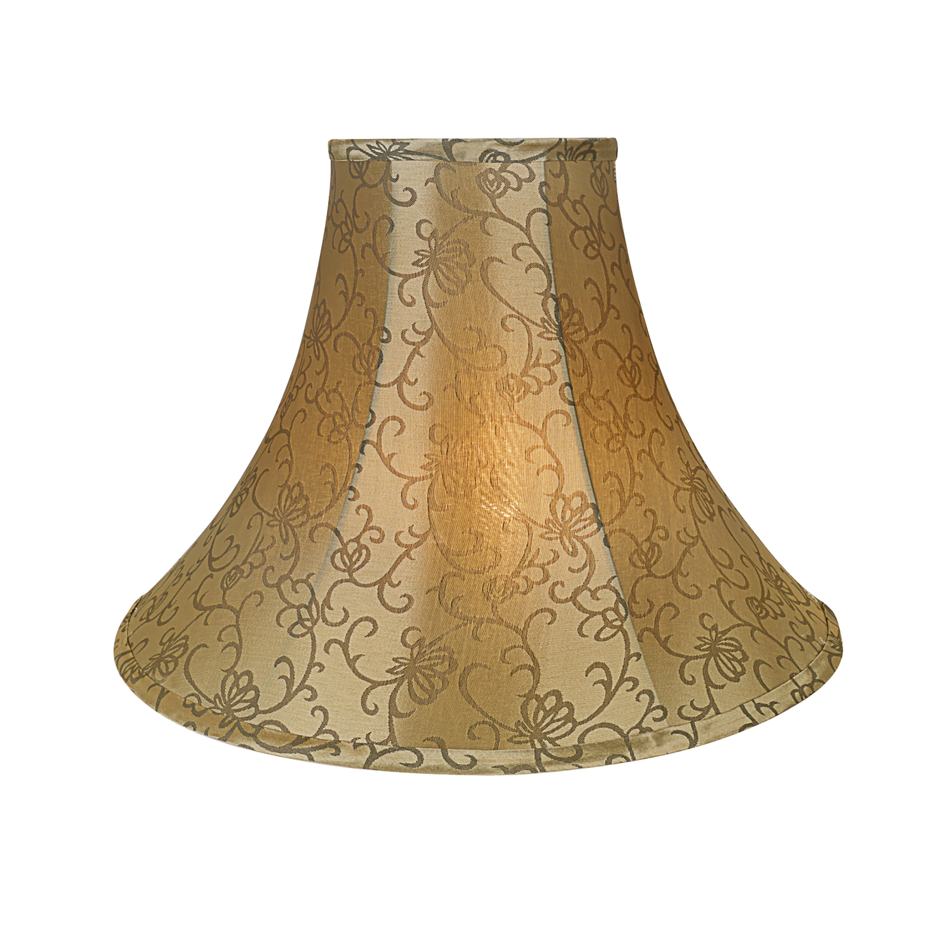 Aspen Creative 30165 Transitional Bell Shape Spider Construction Lamp Shade in Brown, 16" wide (6" x 16" x 12")
