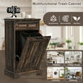 thumbnail image 6 of HARIPUL 13 Gallon Tilt Out Trash Cabinet for Kitchen, Single Kitchen Trash Can Cabinet with Drawers, Dark Brown, 6 of 8