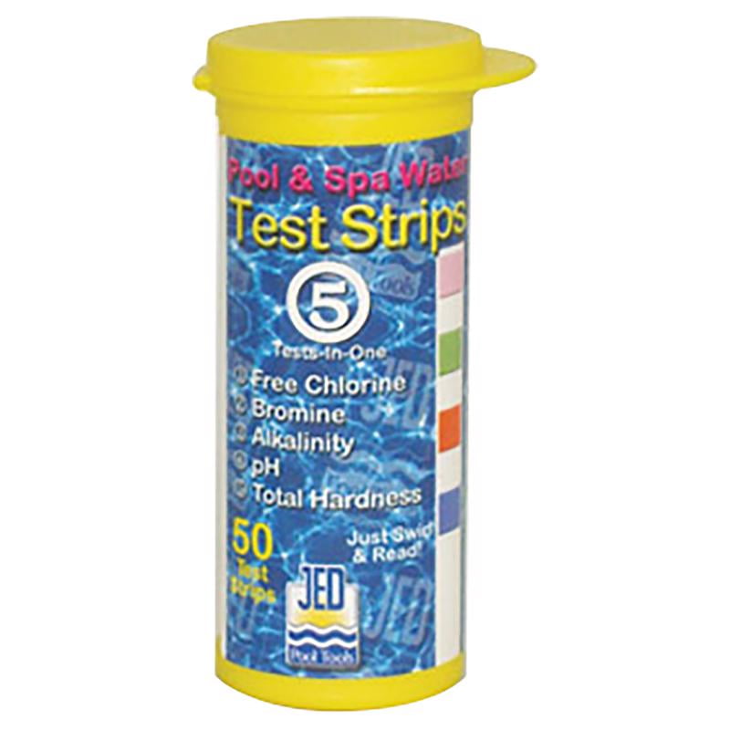 Pool Test Strips, 5-Factor, 50-Ct