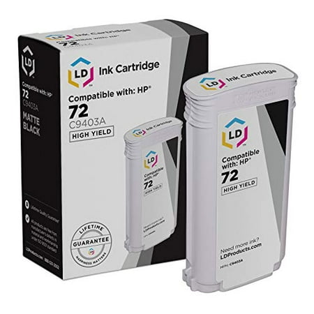 LD Remanufactured Replacement for HP 72 C9403A High Yield Matte Black Ink Cartridge for DesignJet T1100  T1120ps  T1200  T1200ps  T1300  T2300  T2300 PostScript  T610  T620  T770  T790  T795