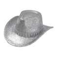 thumbnail image 1 of Sombrero de vaquero, elegante accesorio para la cabeza, transpirable, estilo vintage, gorra vaquera. Plata, 1 of 9