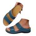 thumbnail image 3 of DAFEI Women's Thick Soled Leather One Strap Hollow Out Casual Open Back Solid Color Sandals, 3 of 8