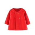 thumbnail image 2 of LOVZFMLL Jackets for Girls Fashionable Girls' Solid Color Round Neck Long Sleeved Woolen Coat Warm Jacket 6-9 Months, 2 of 3