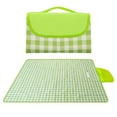 thumbnail image 2 of AuroraX Foldable Gingham Picnic Blanket Outdoor 40" x 60" Sandproof Portable Picnic Blanket Tote Machine Washable Cute Lightweight Beach Mat for Camping Grass Park Travel Sand,Green, 2 of 2