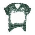 thumbnail image 4 of Ecqkame Summer Tops for Women V Neck Short Sleeve Tee Shirt Color Block Blouse Basics Casual Soft Loose Tops. Green-A M, 4 of 5