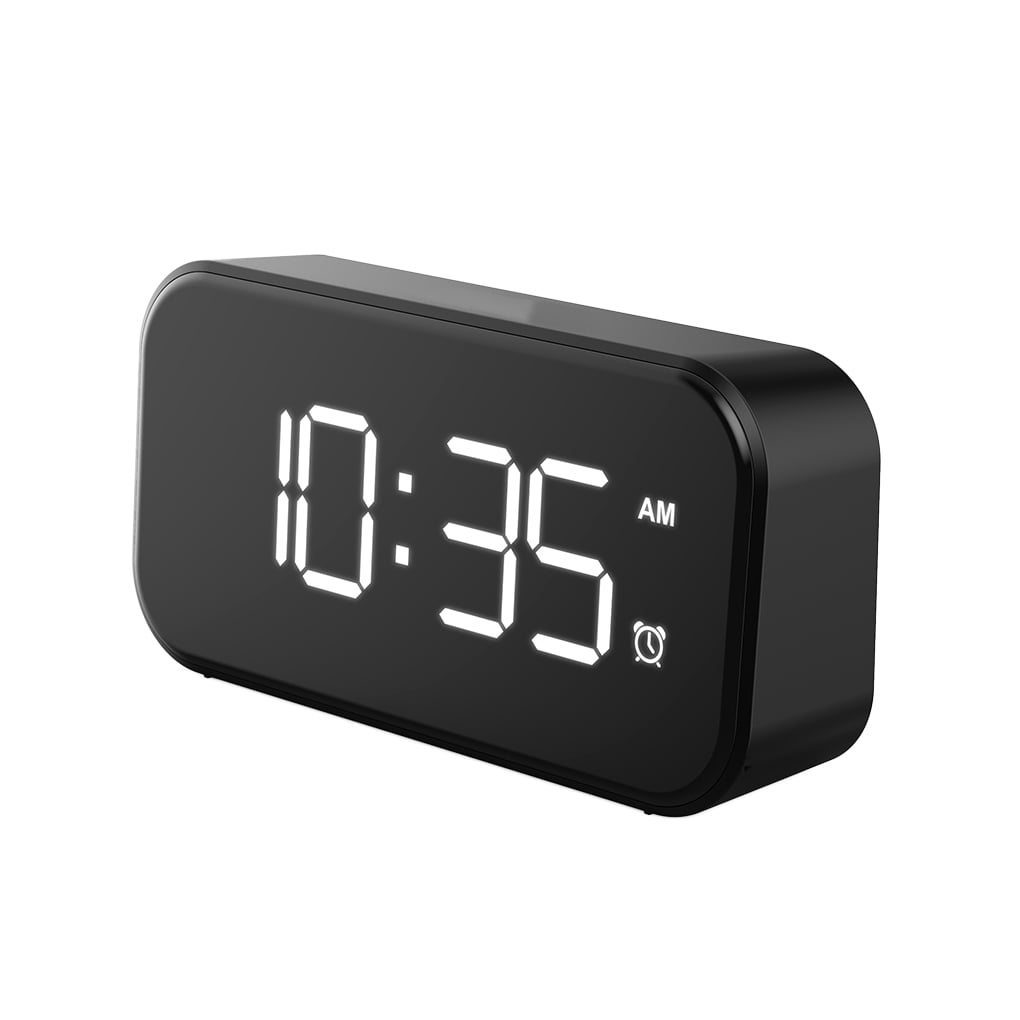 LED Mirror Digital  Display Alarm Clock USB Charging Desk Table  Snooze Timer 