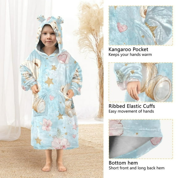 YAZAOO Kids Wearable Blanket Hoodie Warm and Cozy 0_3 (74) Flannel Sweatshirt
