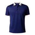 thumbnail image 3 of Sngxgn Men's Short Sleeve Regular Fit Polo Shirt(Navy,L), 3 of 8
