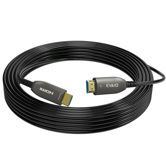 EVAIO 8K Fiber Optic HDMI Cable 50 FT, HDMI 2.1, 48Gbps, eARC, 8K@60Hz, 4K@120Hz, Compatible with RTX 3080/3090, Xbox Series X, PS5 etc