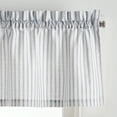 thumbnail image 3 of Martha Stewart Ticking Stripe Valance and Tier 3-Piece Set, Indigo, Indoor, Polyester, BCI Cotton, Adult, 3 of 12