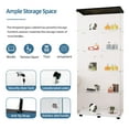 thumbnail image 3 of MAYEERTY 5 Tiers Glass Display Cabinet with Bluetooth LED Light Strip, Curio Storage Cabinet with 2 Door, Black, 3 of 8
