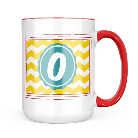 

Neonblond Monogram 0 Yellow Chevron Mug gift for Coffee Tea lovers