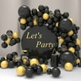 thumbnail image 2 of Metallic Gold and Silver Black Balloon Garland Arch Kit for Wedding Graduation Birthday and Picnic Party Decorations (set57,Other), 2 of 7