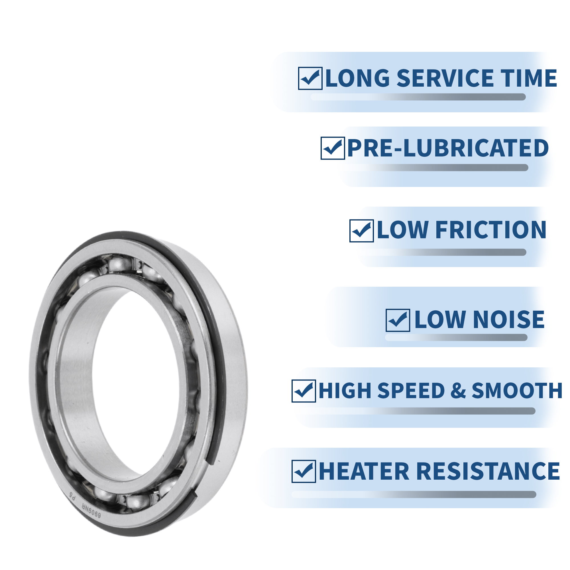 Unique Bargains 6909NR Deep Groove Ball Bearings 45x68x12mm P5 Open Type Lubricated Bearings 1 Pc Car Scooter Skateboard Wheel Universal Silver Tone
