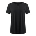 thumbnail image 4 of VEKDONE Plus Size Tops for Women Summer Short Sleeve V-Neck T Shirts Solid Color Loose Fit Tunics Tops Casual Lightweight Comfy Blouse Summer Savings, 4 of 4