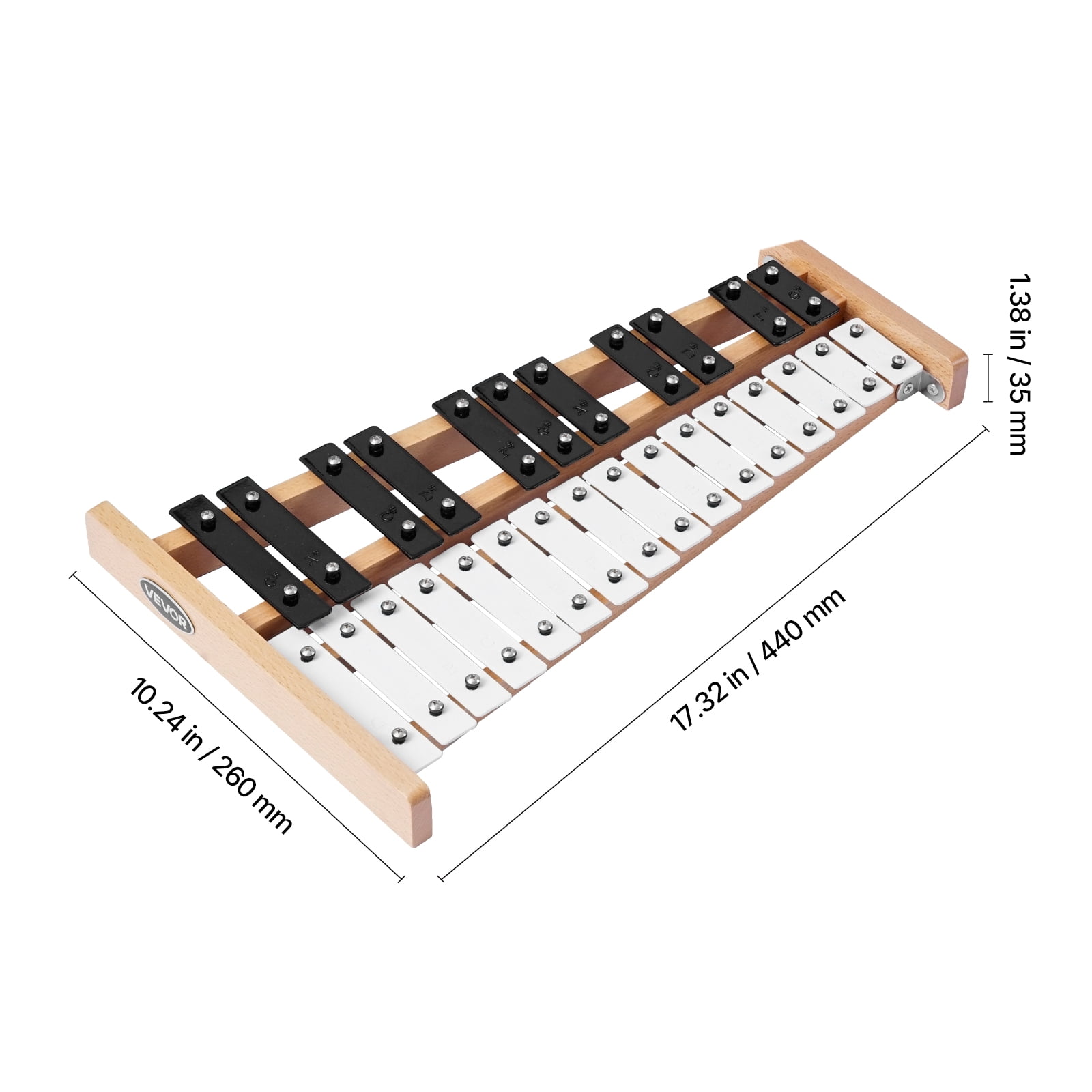 VEVOR Glockenspiel Xylophone, 27 Notes,Professional Xylophone Percussion Instrument, with Metal Keys, Includes 4 Mallets, Carrying Bag, Beginner Musical Instrument for Adults and Kids Music Teaching
