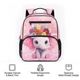 thumbnail image 6 of Jeiento Elephant 13.5 Inch Preschool Backpack for Toddler Girls 3-5, Lightweight Kids School Bag, Bookbag for Kindergarten with Storage Pockets, Pink, 6 of 7