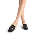 thumbnail image 6 of BURUDANI Women Buckle Backless Flats Mules Slip-On Dressy Casual Loafer Slides Comfort Shoes, 6 of 7